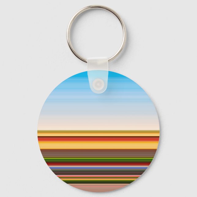 Cute modern colourful stripes keychain (Front)
