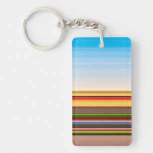 Cute modern colourful stripes keychain