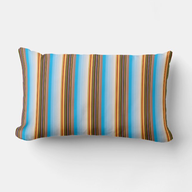 Cute modern colourful stripes  lumbar pillow (Front)