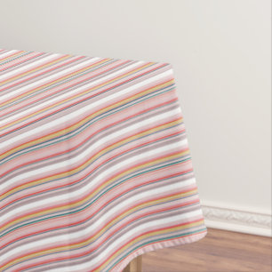 Cute modern colourful stripes tablecloth