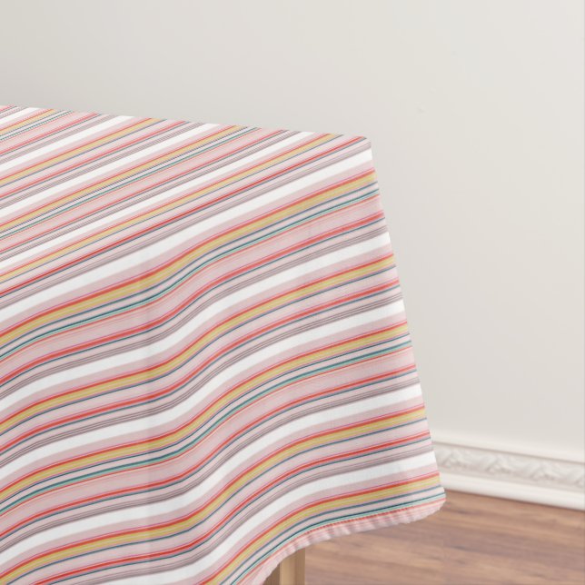 Cute modern colourful stripes tablecloth (In Situ)