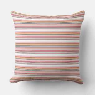 Cute modern colourful stripes throw pillow