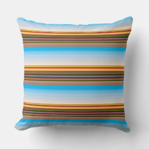 Cute modern colourful stripes throw pillow
