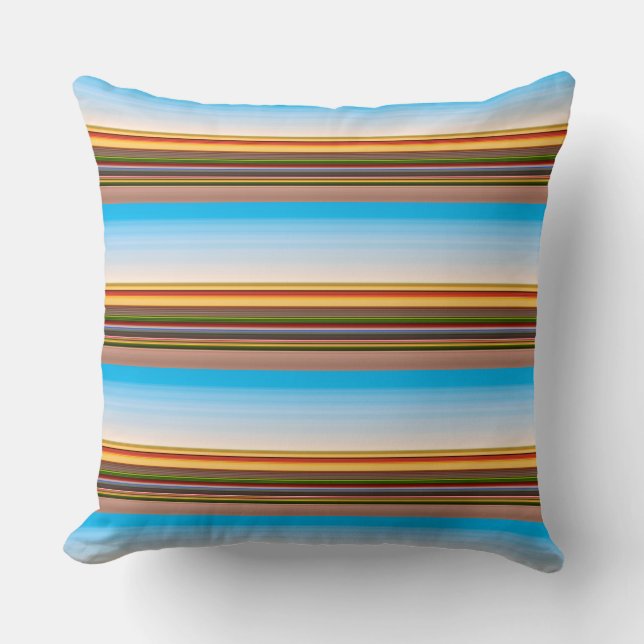 Cute modern colourful stripes  throw pillow (Front)