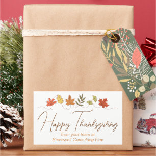 Cute Modern Company Happy Thanksgiving Leaves Sticker