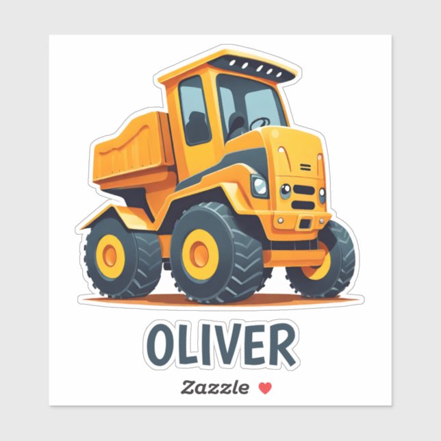 Cute Modern Construction Truck Personalized (Sheet)