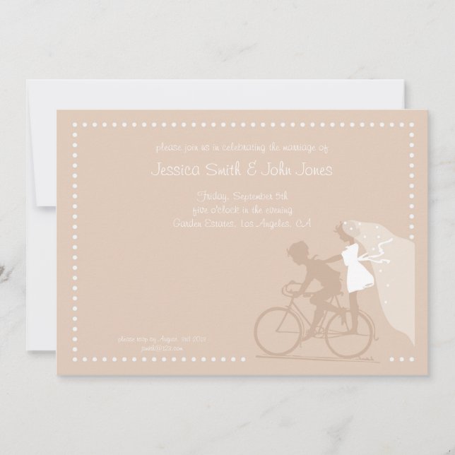 CUTE Modern Couple on Bicycle Save the Date (Front)