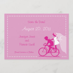 CUTE Modern Couple on Bicycle Save the Date