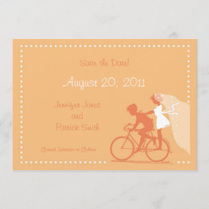CUTE Modern Couple on Bicycle Save the Date