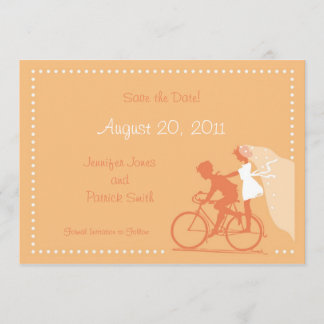 CUTE Modern Couple on Bicycle Save the Date