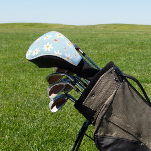 Cute Modern Daisy lily flower Rustic seamless  Golf Head Cover