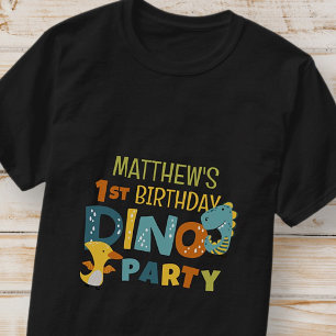 Cute Modern Dino Dinosaur Kid's Birthday Party T-Shirt