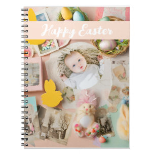 Cute Modern Easter collage scrapbook photo  Notebook