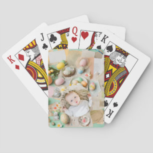 Cute Modern Easter collage scrapbook photo Playing Cards