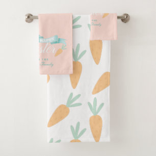 Cute Modern Easter Personalized Bath Towel Set