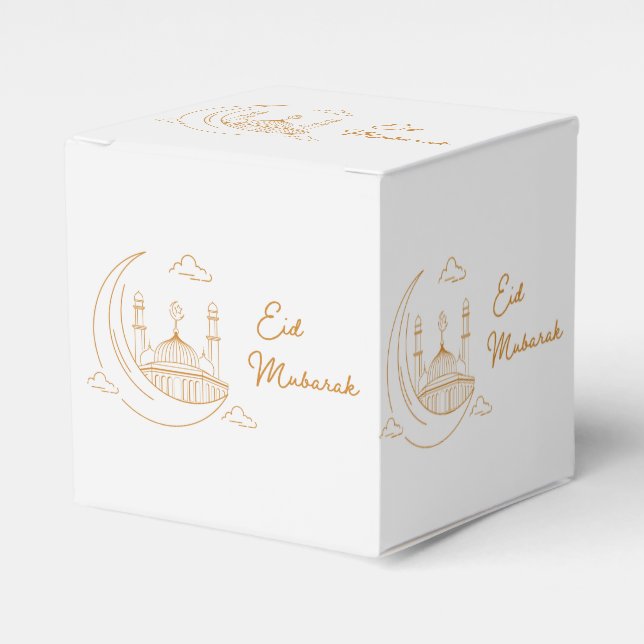Cute Modern Eid Mubarak Eid Goodie Favour Box (Front Side)