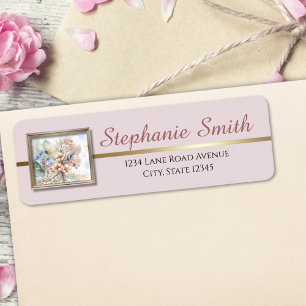 Cute Modern Elegant Floral Gold Personalized 