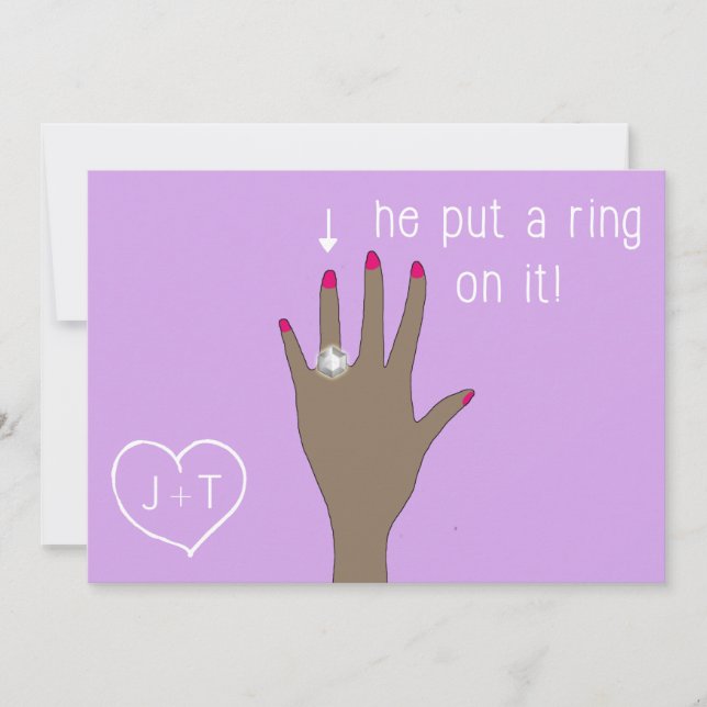 Cute Modern Engagement Announcements (Front)
