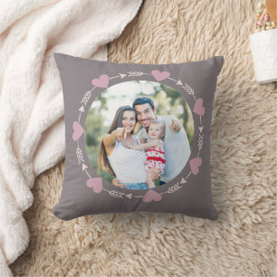 Cute Modern FAMILY Photo Throw Pillow