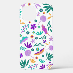 Cute Modern Flowers and Leaves iPhone 12 Pro Case