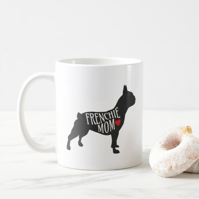Cute modern Frenchie dog mom Mug (With Donut)