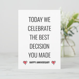 Cute Modern Funny Minimalistic Happy Anniversary Holiday Card