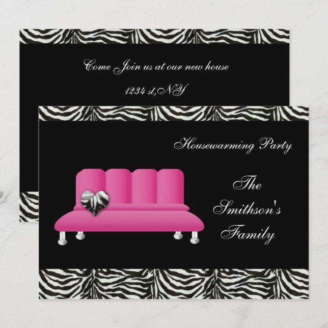 Cute Modern Furniture Housewarming Party Invitation (Front/Back)