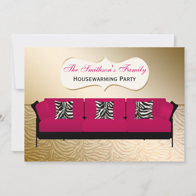 Cute Modern Furniture Housewarming Party Invitation (Front)