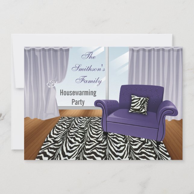 Cute Modern Furniture Housewarming Party Invitation (Front)