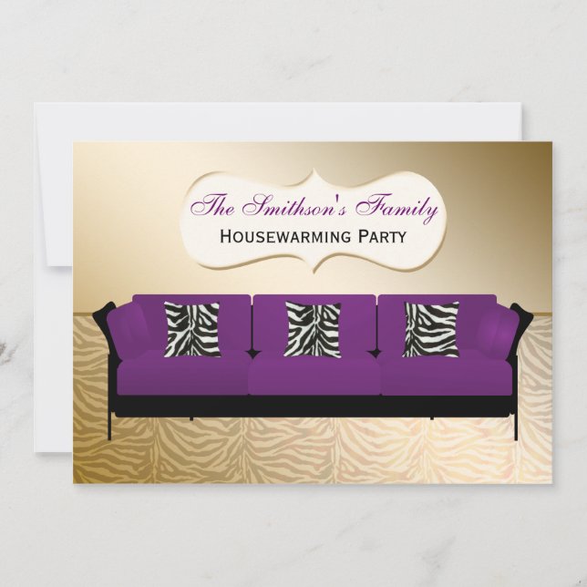 Cute Modern Furniture Housewarming Party Invitation (Front)