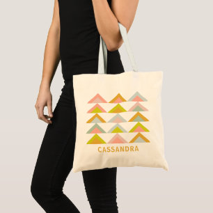 Cute Modern Geometric Triangles in Pastel Colors Tote Bag