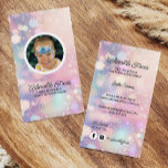 Cute Modern Glitter Face Painter Photo Business Card<br><div class="desc">Cute modern glitter face painter business card. Replace the photo with your own work to showcase your beautiful skills.</div>