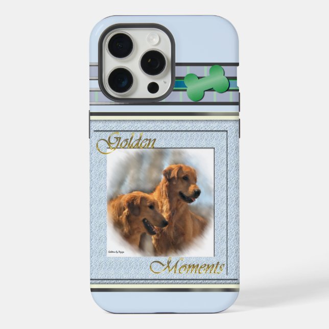 Cute Modern Golden Retriever Dog Art iPhone Case (Back)