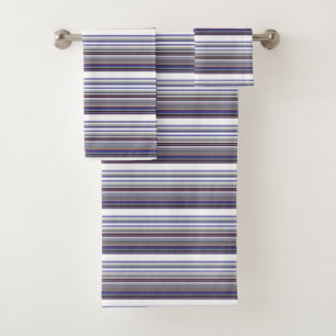 Cute modern grey blue stripes bath towel set