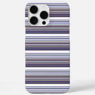 Cute modern grey blue stripes iPhone 16 pro max case