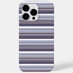 Cute modern grey blue stripes Case-Mate iPhone 14 pro max case