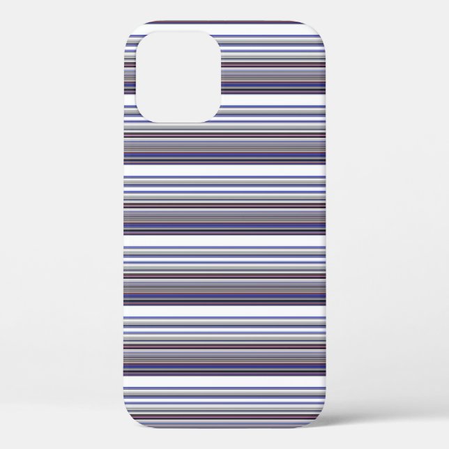 Cute modern grey blue stripes Case-Mate iPhone case (Back)