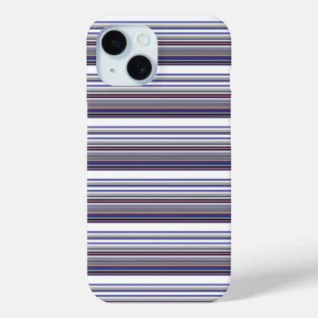 Cute modern grey blue stripes Case-Mate iPhone case (Back)
