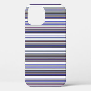 Cute modern grey blue stripes iPhone 12 pro case
