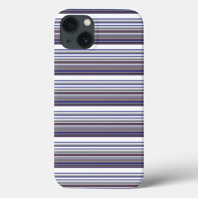 Cute modern grey blue stripes Case-Mate iPhone case (Back)