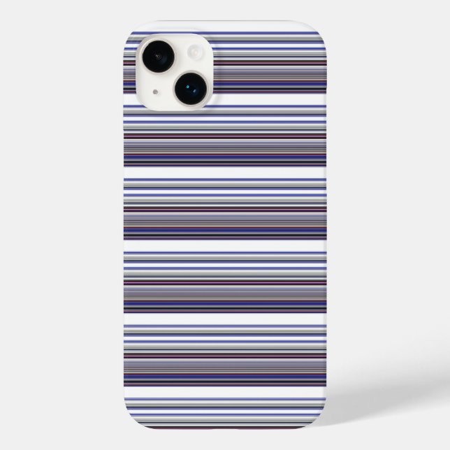Cute modern grey blue stripes Case-Mate iPhone case (Back)