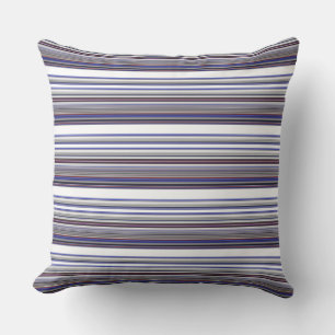 Cute modern grey blue stripes throw pillow