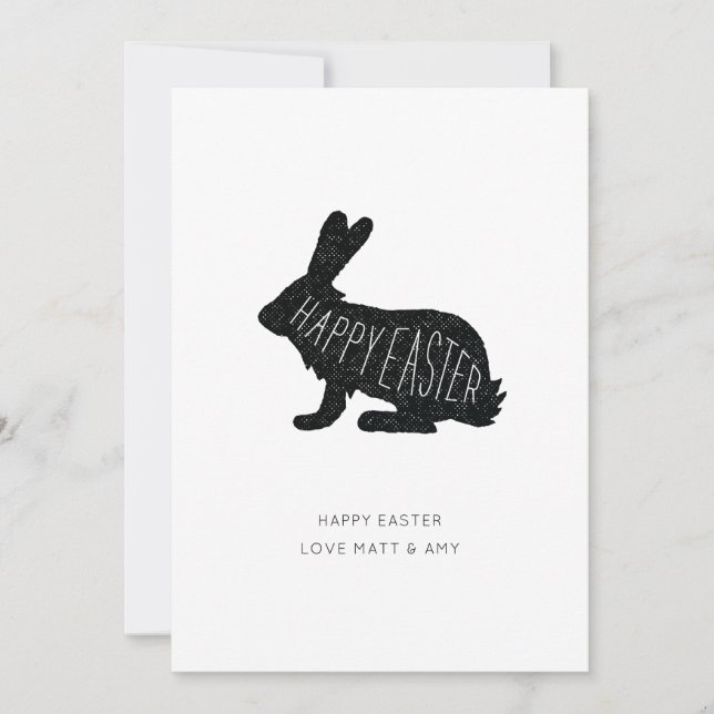 Cute Modern Happy Easter Bunny Easter Card (Front)