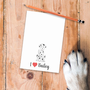 Cute Modern I Love My Dog Puppy Pet Post-it Notes