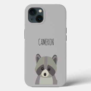 Cute Modern Illustration Personalized Raccoon iPhone 13 Case