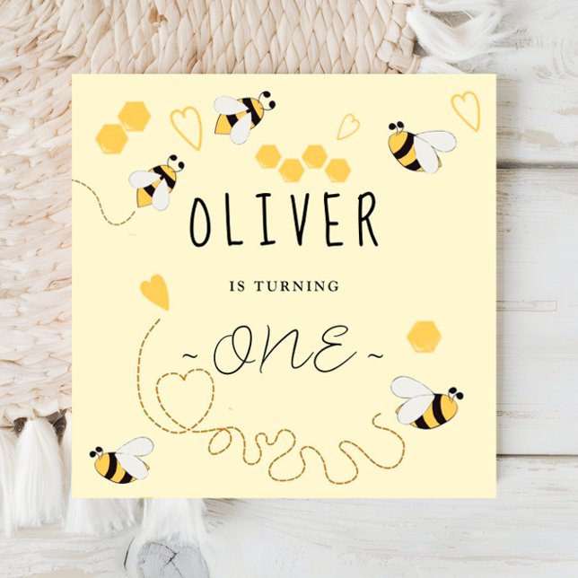 Cute Modern it’s so sweet to bee first birthday Napkin (Creator Uploaded)