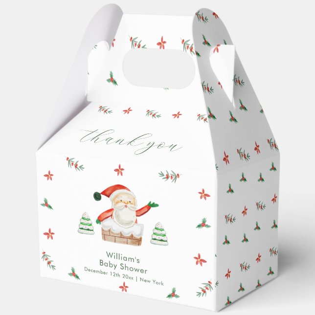 Cute Modern It's Cold Outside Santa Baby Shower  Favor Box (Front)