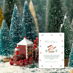 Cute Modern It's Cold Outside Santa Baby Shower  Thank You Card