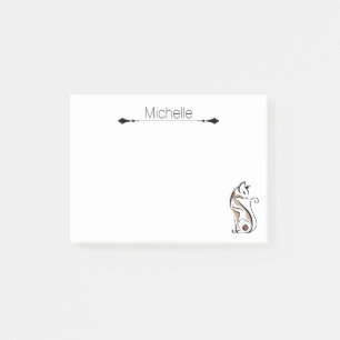Cute Modern Kitty, Cat Mom, Funny Personalized Post-it Notes