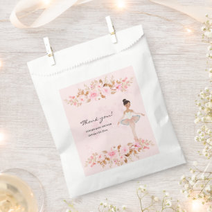 Cute Modern Little Ballerina Photo Baby Shower Favour Bag